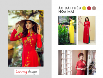 Top 3 Mẫu Áo Dài Thêu Hoa Mai Tỉ Mỉ, Tinh Tế Đến Từng Centimet