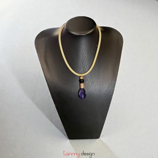Necklace designed with the purple crystal pendant