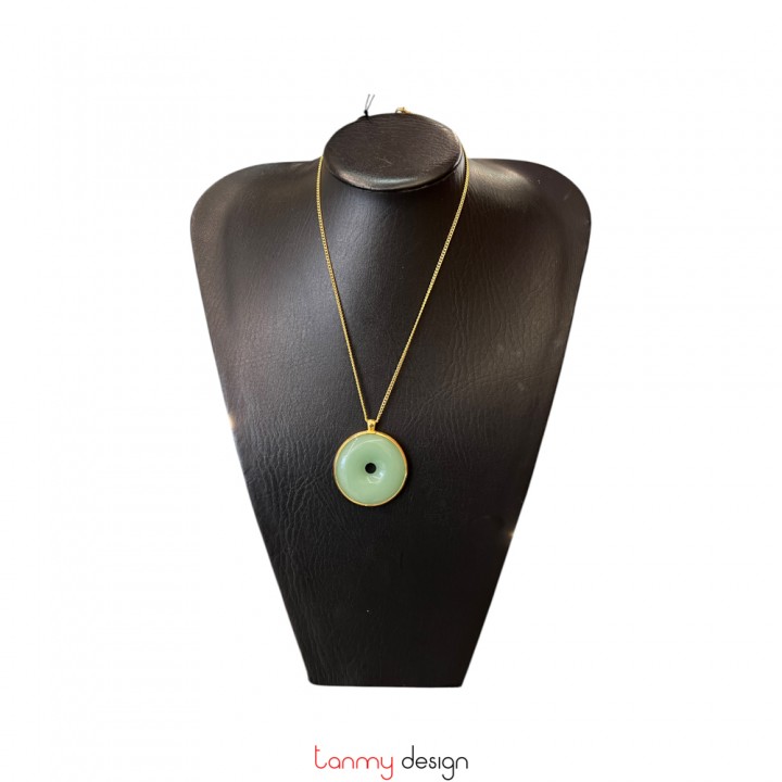 Necklace with Jade and gold-plated silver