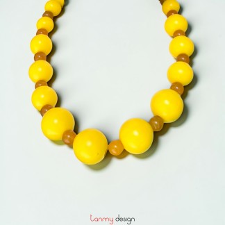 Necklace with Yellow painted wooden bead