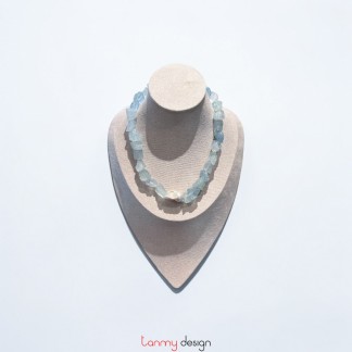 Aquamarine and Baroque Pendant Necklace