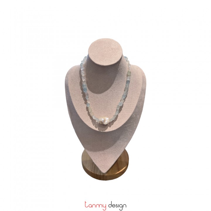 Apatite and Baroque Pendant Necklace ( different designs )