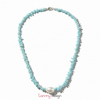 Vòng cổ larima và ngọc trai