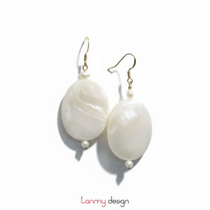 Hoa tai ngọc trai và vỏ sò elsa