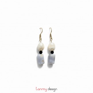 Hoa tai ngọc trai amanda agate