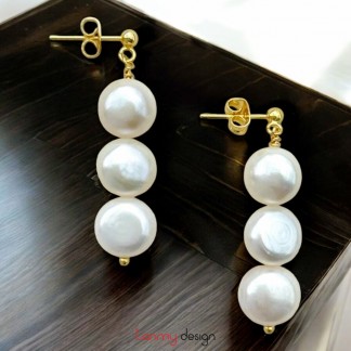 Hoa tai Audrey ( Pearl, mạ vàng 14K )