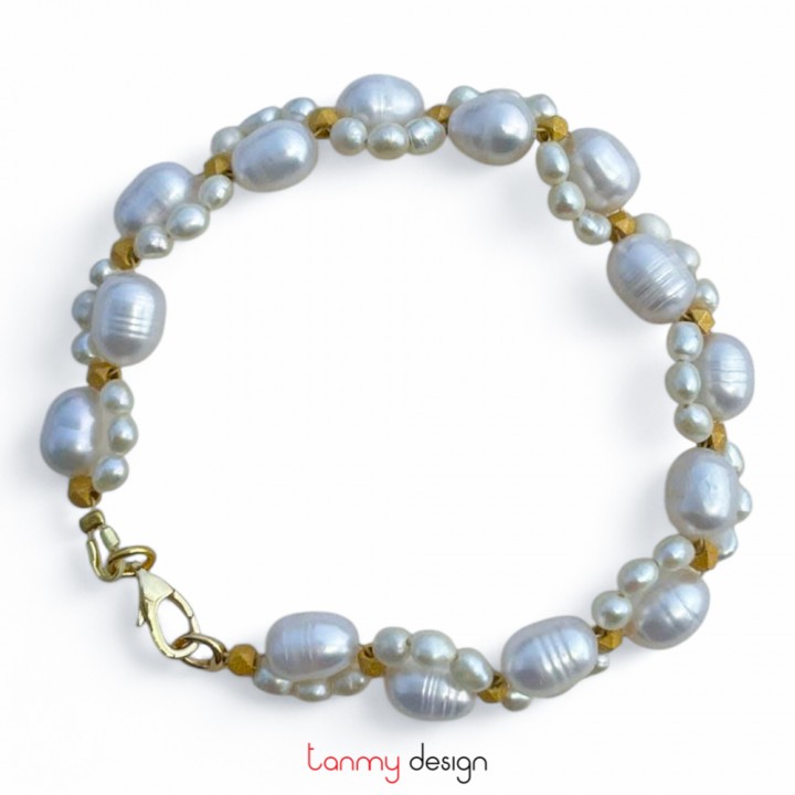 Vòng tay  Twinie ( Pearl, mạ vàng 14K )