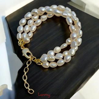  Triple layer 7mm Pearl Bracelet