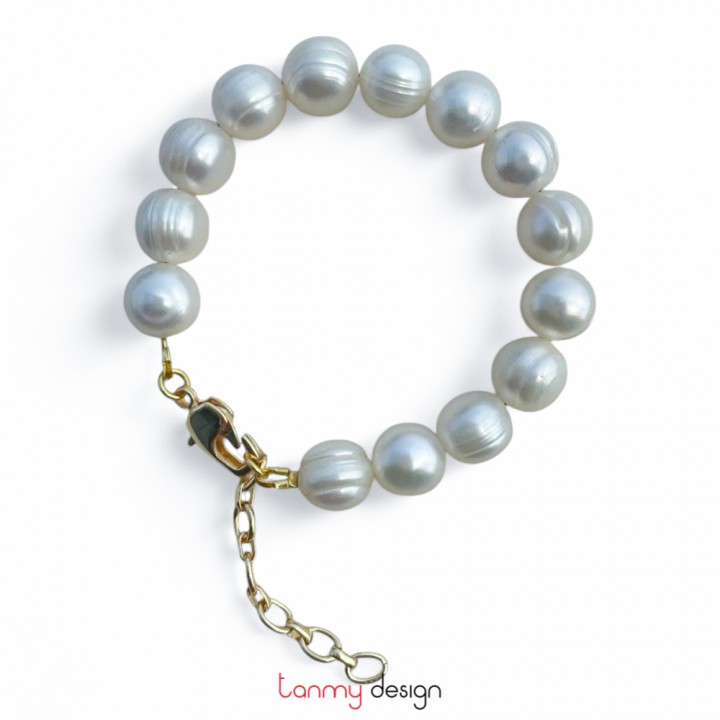  11mm Thread round Pearl Bracelet