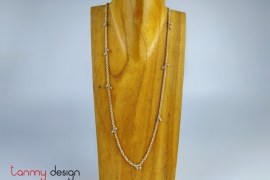 Silver chain with round beads 60 cm