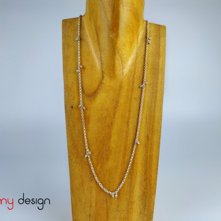 Silver chain with round beads 60 cm