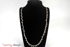 Silver necklace with round silver beads 60 cm