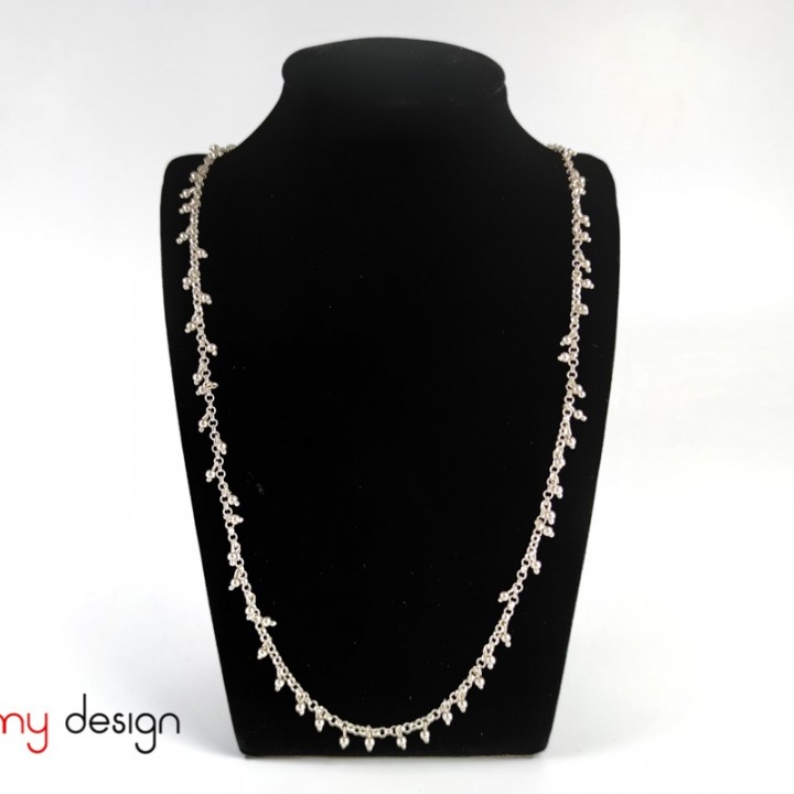 Silver necklace with round silver beads 60 cm