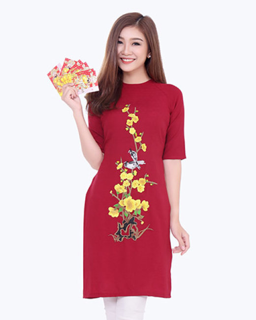 áo dài thêu hoa handmade
