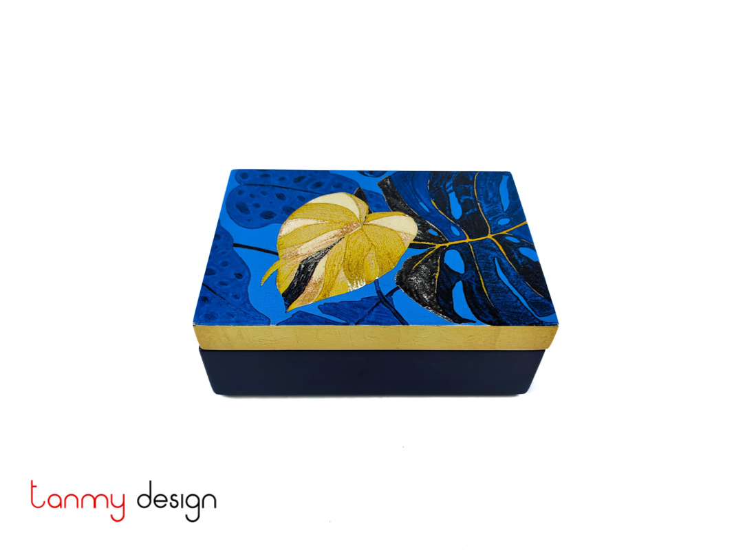 Rectangle lacquer box with hibiscus pattern12*17*6 cm