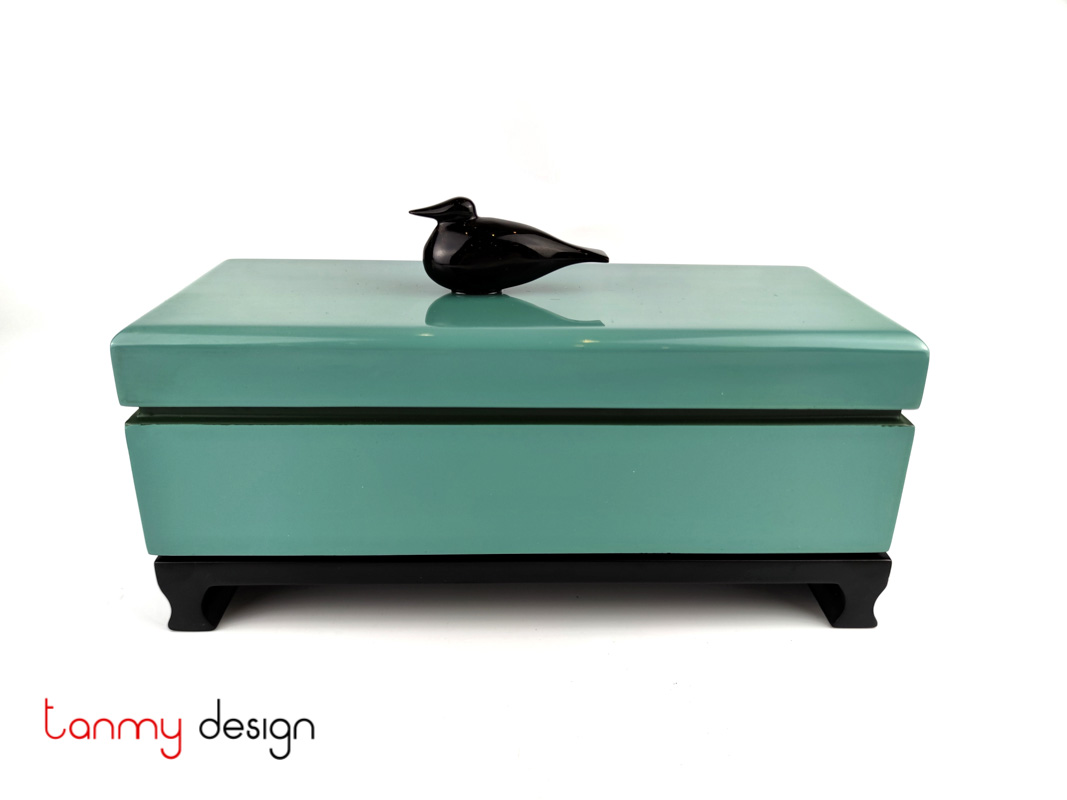 Rectangular box attached with small horn bird included with stand 26*11*H8 cm