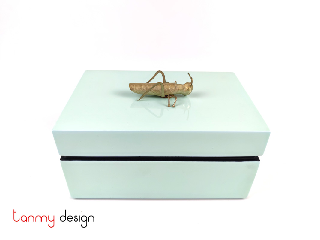 Light green rectangular box with mantis 11*17*H8cm
