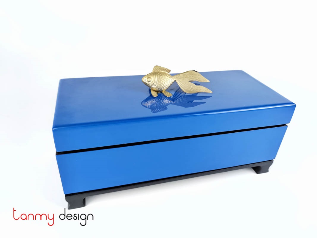 Rectangular box attached with fish included with stand 30x13xH9.5cm