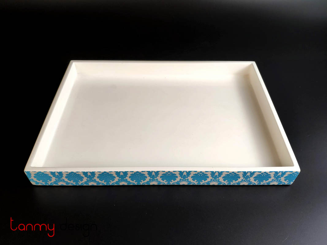  Rectangular lacquer tray with printed large pattern  31*22*H3cm