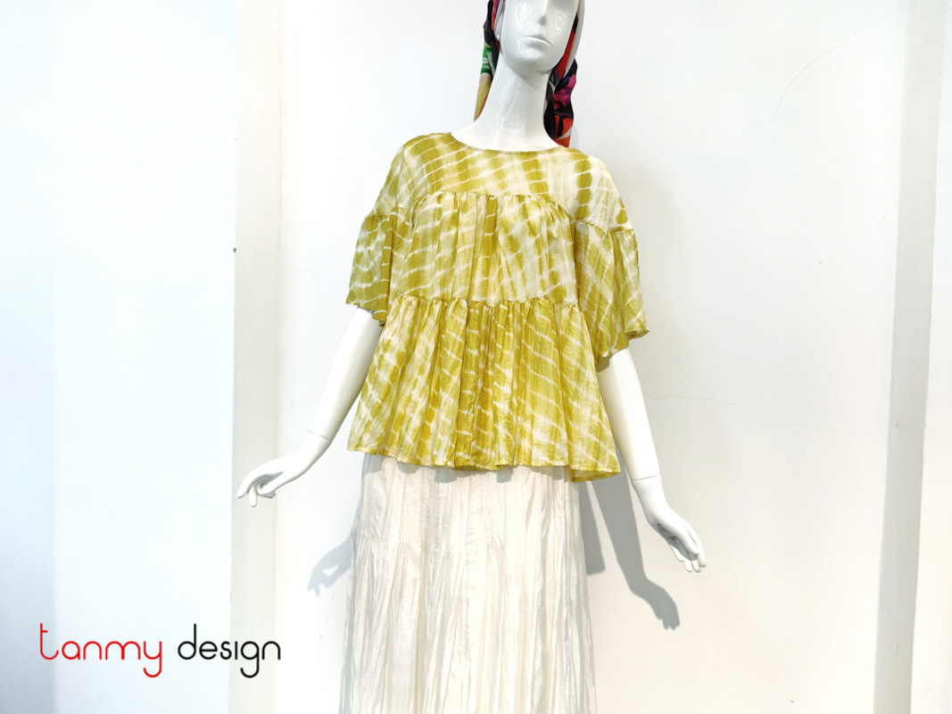 Yellow 3-layer silk shirt - MYAN