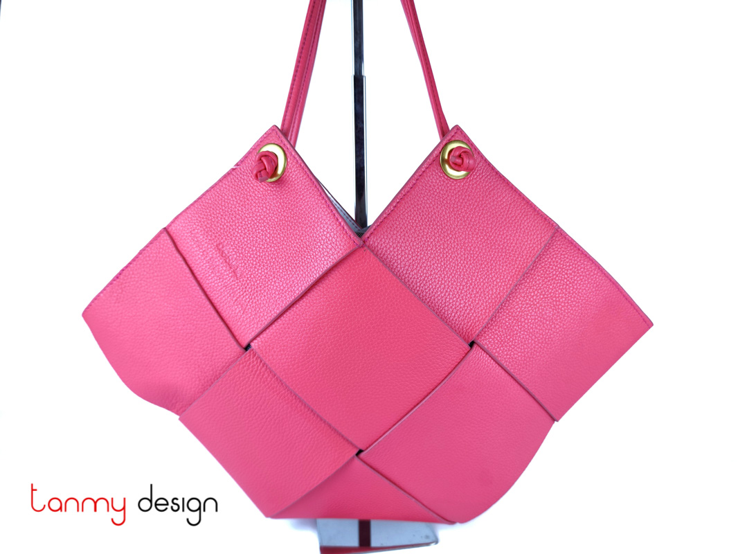 Pink Zennie women shoulder leather bag