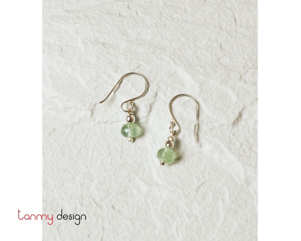 Green Prehnite faceted earrings